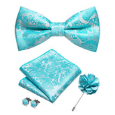 Gravata Borboleta Paisley com Broche + Lenço de Bolso